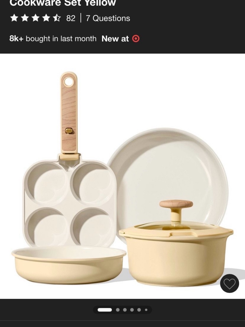 6-Piece Stackable Ceramic Cookware Set in Soft Yellow - Picture 4 of 6